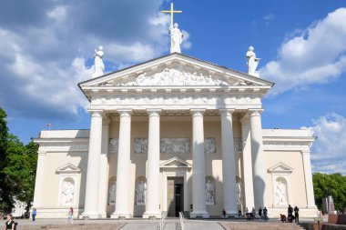 Vilnius, Litvanya - 26 Mayıs 2024: Litvanya 'daki Vilnius Katedrali
