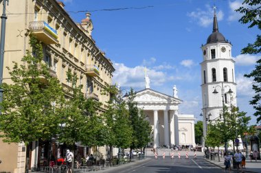 Vilnius, Litvanya - 26 Mayıs 2024: Litvanya 'daki Vilnius Katedrali