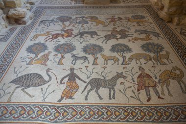 Ürdün 'deki Nebo Dağı' ndaki kilisenin en eski katındaki mozaik.