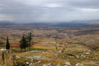 Nebo Dağı, Ürdün - 24 Ocak 2024: Ürdün 'deki Nebo Dağı manzarası