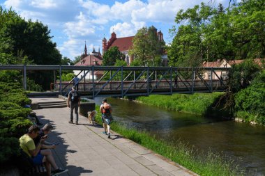 Vilnius, Litvanya - 2 Haziran 2024: Litvanya 'daki Vilnius parkında