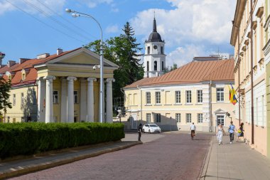 Vilnius, Litvanya - 2 Haziran 2024: Litvanya 'daki Vilnius' un eski merkezinde