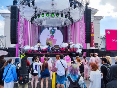 Vilnius, Litvanya - 2 Haziran 2024: Litvanya 'daki Vilnius Pembe Çorba Festivali