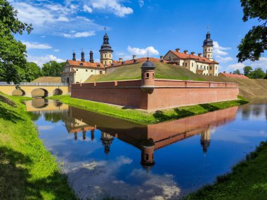 Nyasvizh, Belarus - 29 Mayıs 2024: Belarus 'taki Nyasvizh Şatosu