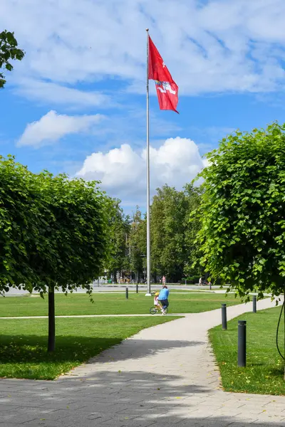 stock image Vilnius, Lithuania - 1 June 2024: view at Lukiskes Square of Vilnius on Lithuania