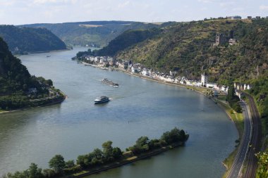 View at river Rhine from Loreley viewpoint on Germany clipart