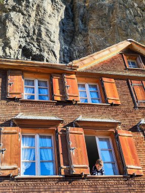 Ebenalp, Switzerland - 13 July 2024: view at the famous mountain guesthouse Aescher at Ebenalp in the Swiss alps clipart