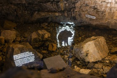 View at Wildkirchli cave at Ebenalp on the Swiss alps clipart