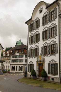 Herisau, Switzerland - 13 July 2024: view at the traditional houses of Herisau on Switzerland clipart