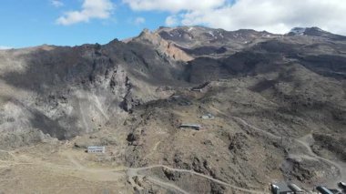Whakapa kayak merkezindeki İHA görüntüsü Yeni Zelanda 'da yaz zamanı