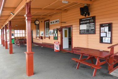 Waihi, Yeni Zelanda - 19 Ocak 2025: Yeni Zelanda 'daki Waihi eski tren istasyonu
