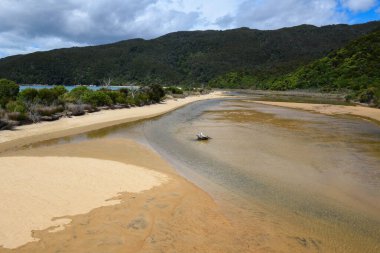 Yeni Zelanda 'daki Abel Tasman Ulusal Parkı' nın manzarası