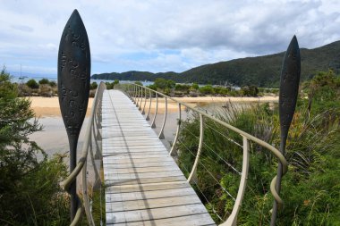 Yeni Zelanda 'daki Abel Tasman Ulusal Parkı' nın manzarası