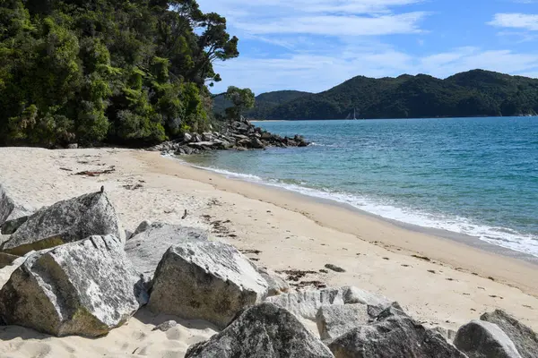Yeni Zelanda 'daki Abel Tasman Ulusal Parkı' nın manzarası