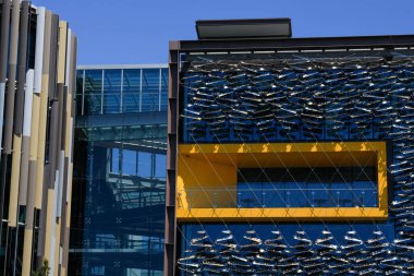 Yeni Zelanda şehir merkezindeki Auckland 'ın modern mimari detayları