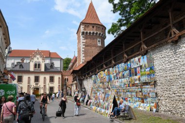 Cracow, Polonya - 7 Haziran 2025: Polonya 'da Krakow' daki St.Florinan 'ın kapısına bakın