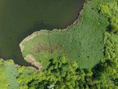 İtalya 'daki Ganna Gölü' nün insansız hava aracı görüntüsü