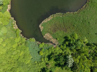 İtalya 'daki Ganna Gölü' nün insansız hava aracı görüntüsü