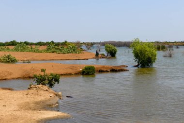 Etiyopya 'daki Omorate yakınlarındaki Omo nehrinin manzarası