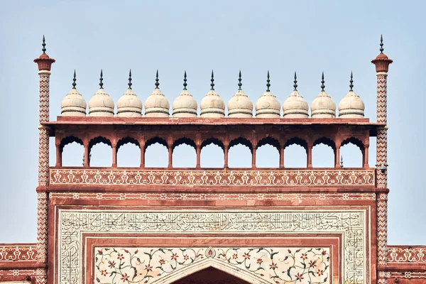 Входные Ворота Тадж Махал Видом Купольные Павильоны Форме Чхатри Индийская — стоковое фото