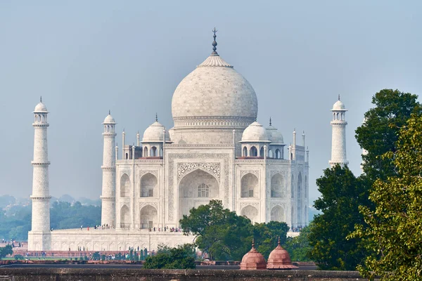 Taj Mahal Marcos Mármore Branco Mausoléu Agra Uttar Pradesh Índia — Fotografia de Stock