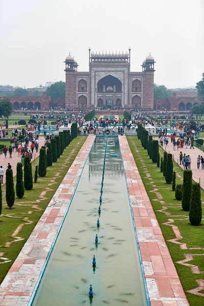 Agra Índia 2022 Porta Entrada Taj Mahal Vista Perto Com — Fotografia de Stock