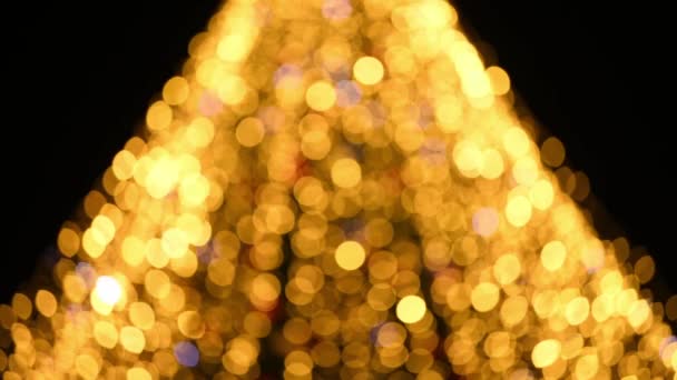 Lumières Clignotantes Floues Guirlandes Nouvel Sapin Noël Décoré Boules Noël — Video