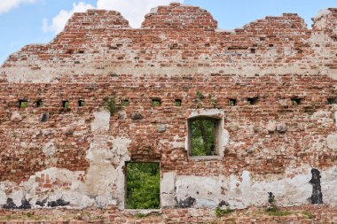 Brandenburg Kaliningrad bölgesindeki Ushakovo köyündeki Töton Düzeni 'nin eski harabeleri. Antik tuğla Brandenburg kalesi 2. Dünya Savaşı 'ndan sonra yıkıldı