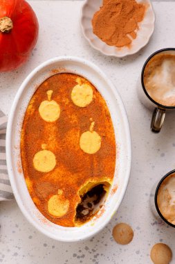 Pumpkin tiramisu.top veiw.style vintage.selective focus clipart