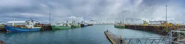 Vista Marina Com Escunas Pesca Cidade Piscatória Grundarfjordur Islândia — Fotografia de Stock