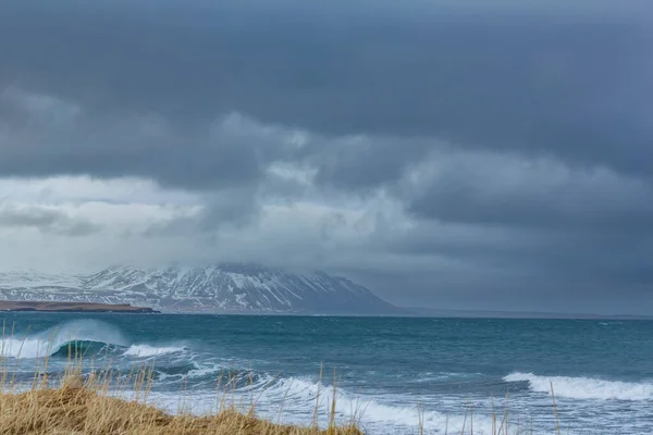 Tempestade Inverno Costa Islândia — Fotografia de Stock