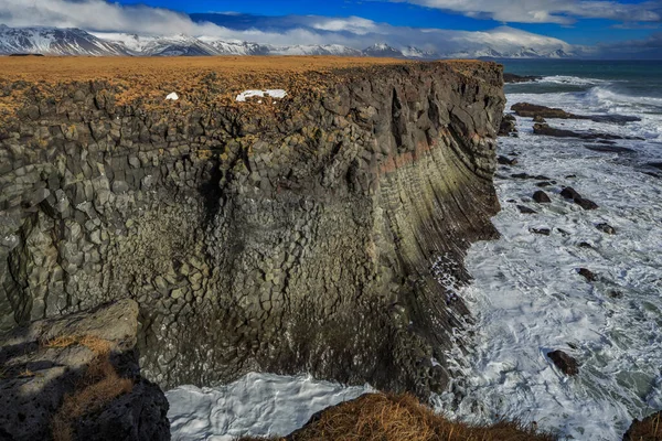 Береговая Линия Базальта Арнарстапе Полуостров Снфельснес Исландия — стоковое фото