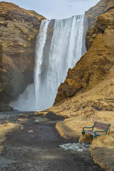 Der Spektakuläre Skgafoss Wasserfall Südisland — Stockfoto