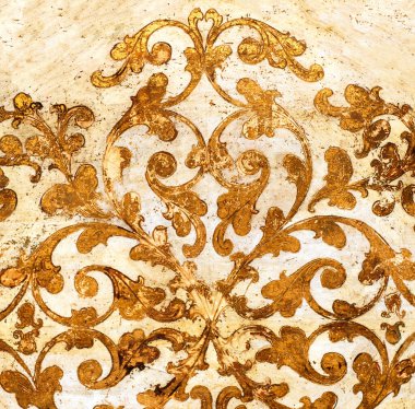 Altın rozet çiçek. Yıpranmış süs dairesel desen.