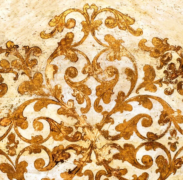 Altın rozet çiçek. Yıpranmış süs dairesel desen.