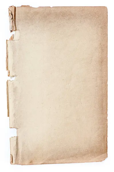 Ένα Παλιό Και Φθαρμένο Χαρτί Ανάγλυφη Επιφάνεια Που Απομονώνεται Λευκό — Φωτογραφία Αρχείου