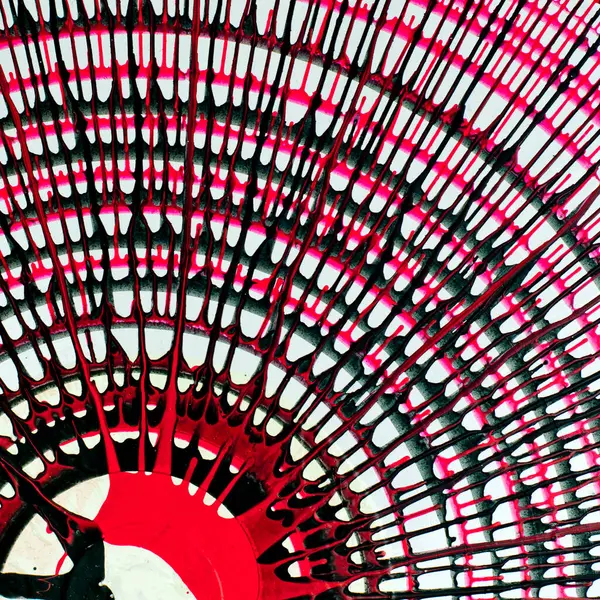 Vibrante Patrón Espiral Rojo Negro Creando Visual Abstracto Geométrico Que — Foto de Stock