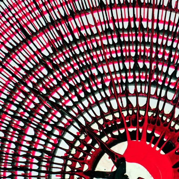 Vibrante Patrón Espiral Rojo Negro Creando Visual Abstracto Geométrico Que — Foto de Stock