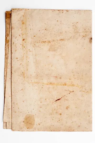 Close Página Papel Envelhecida Manchada Livro Antigo Mostrando Uma Textura — Fotografia de Stock
