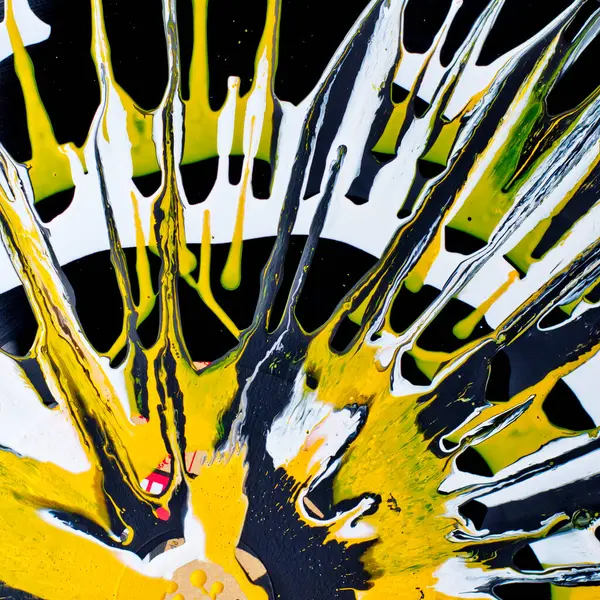 Působivé Abstraktní Umělecké Dílo Představující Dynamickou Explozi Žluté Černé Barvy Royalty Free Stock Fotografie