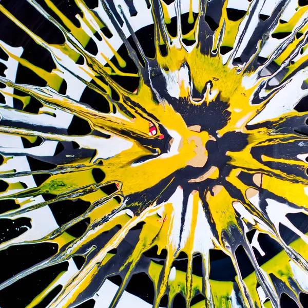 Působivé Abstraktní Umělecké Dílo Představující Dynamickou Explozi Žluté Černé Barvy Royalty Free Stock Fotografie