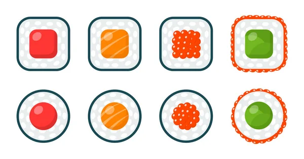 Set Sushi Icons Vector — Stock Vector