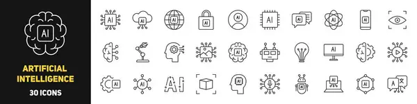 Yapay zeka simgeleri ayarlandı. Al. Vektör