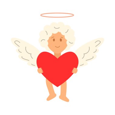 Aşk Tanrısı 'nın kalbi düzdür. Amur simgesi.