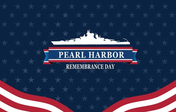 Pearl Harbor Souvenir Honneur Fond Etats Unis Drapeau — Image vectorielle