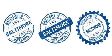 welcome to Baltimore blue old stamp sale clipart