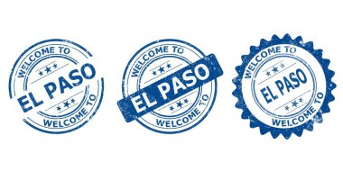 El Paso, Mexico City pulları. vektör illüstrasyon mavi düz grunge round with vegas Mexico