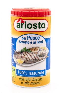 Her pesce için arrosto e ai Ferri, balık aroması, beyaz arka planda izole edilmiş ürün.