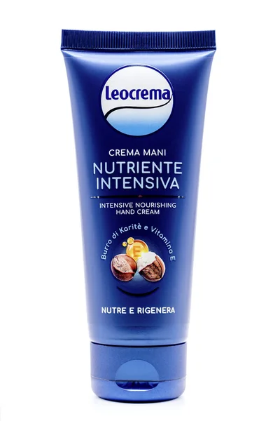 Leocrema, crema mani nutriente intensiva, yoğun besleyici el kremi, beyaz arka planda ürün
