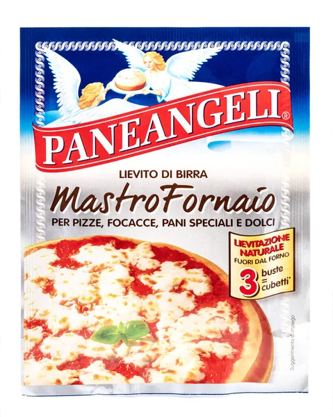 stock image PaneAngeli brewer's yeast Mastro Fornaio for pizzas,focaccias,special breads and desserts,Italian product on white background